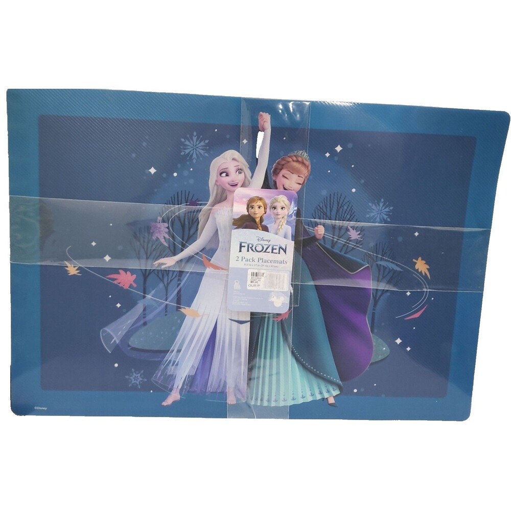 Set of 2 Same Plastic Printed Placemats (11.5"x17") DISNEY,FROZEN,ANNA & ELSA,BB